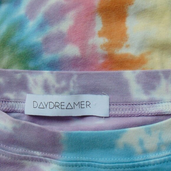 Free People Daydreamer Rainbow Tie Dye Cotton Cropped Long Sleeve Tee Top Sm - Picture 10 of 12